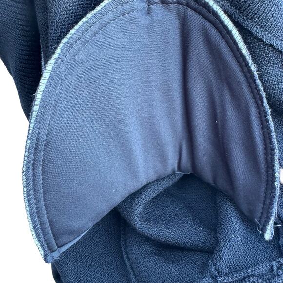 St. John Petite Black Santana Knit 2pc Skirt Suit Set Gold Button Cardigan Mini - Picture 12 of 16